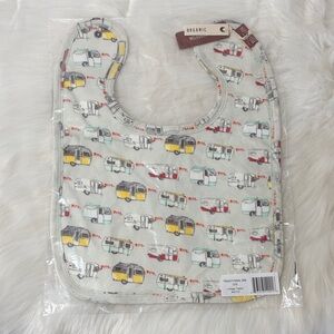 NWT Milkbarn Organic Cotton Vintage Trailers Print Bib